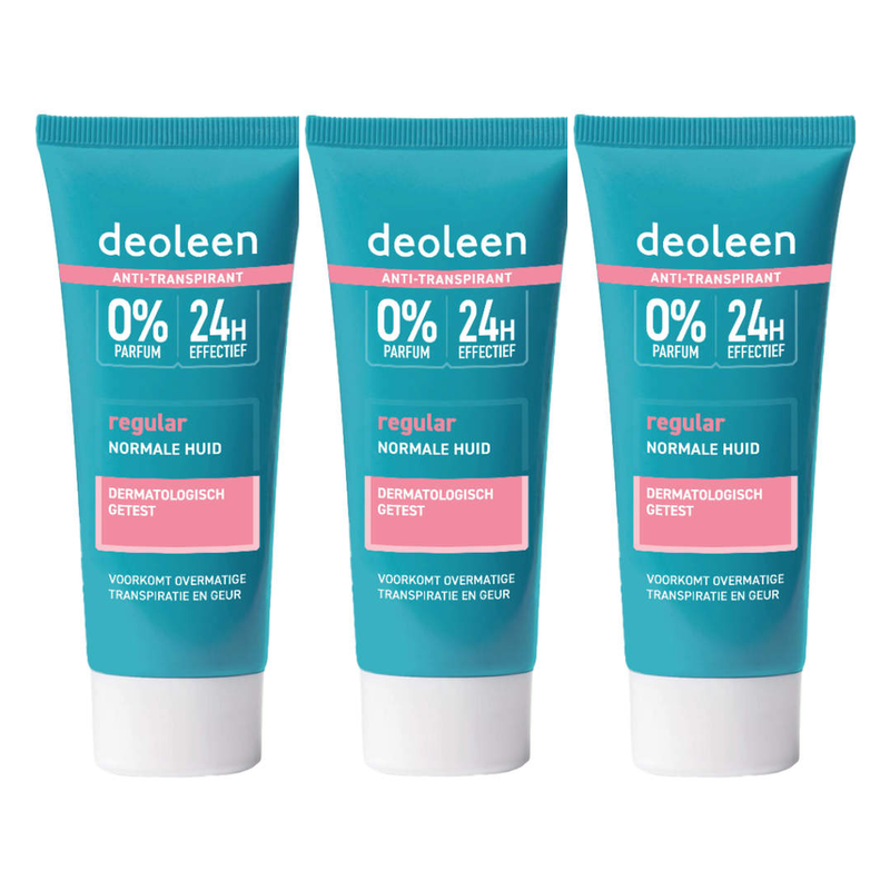 DEOLEEN Regular anti-transpirant crème 50 ml (3-pack)