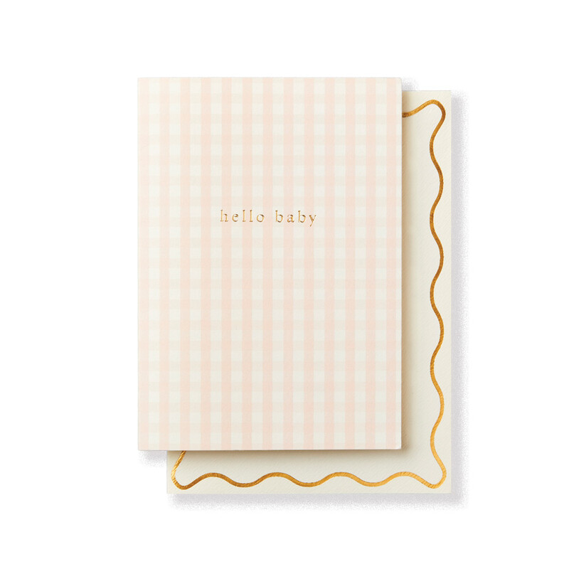 Gingham Hello Baby Card