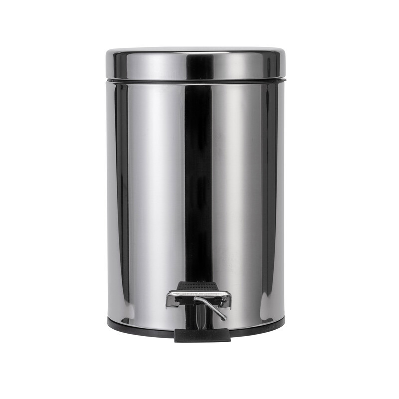 3L Soft Close Bathroom Bin - Chrome
