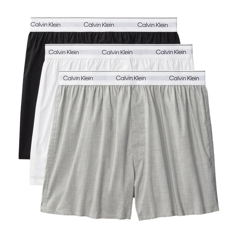 Calvin Klein 3-pack smalle boxershorts - Icon Cotton Stretch - zwart, wit, grijs M