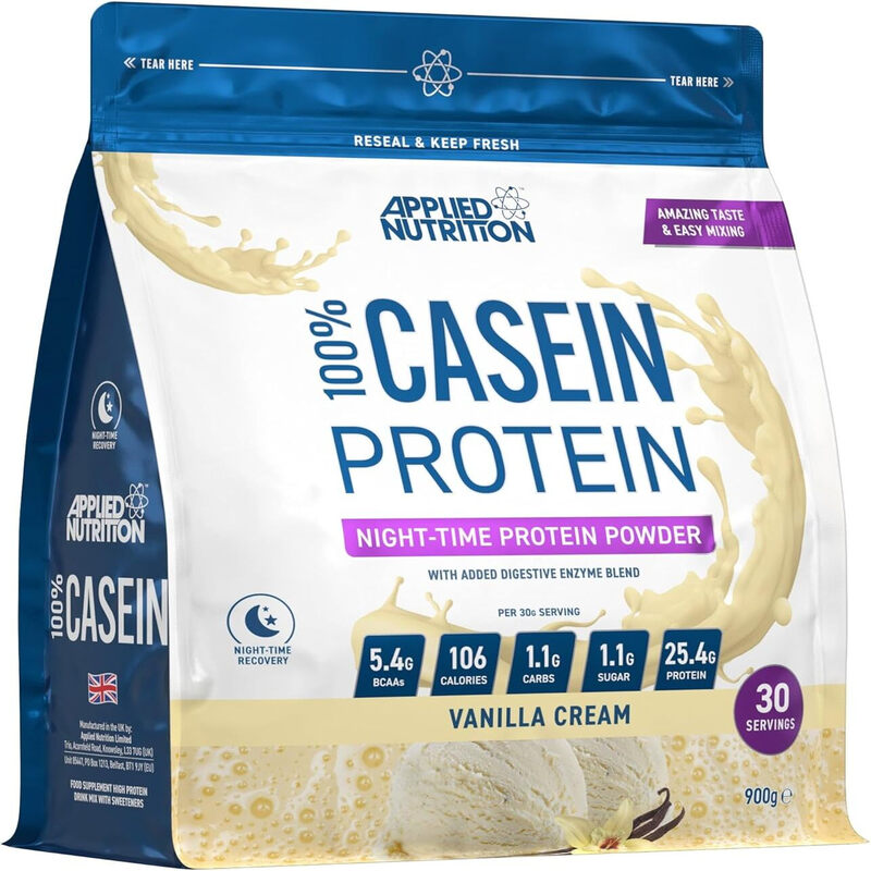 Applied Nutrition Casein Protein Nutrition Powder Vanilla Flavour - 900G