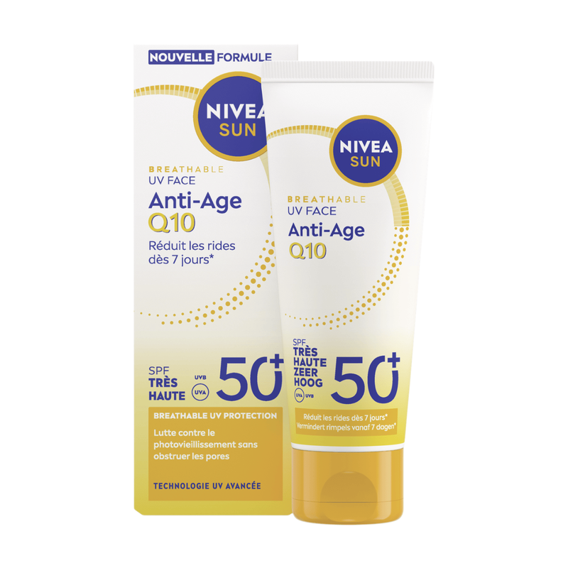 NIVEA SUN Crème solaire visage anti âge Q10 SPF 50 40 ml