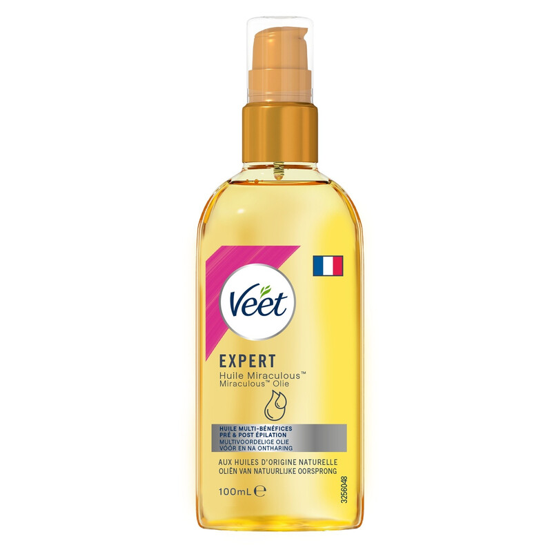 Huile Expert Pré Et Post Épilation bénéfices Aux Huiles D'origine Naturelle Veet Le Flacon De 100ml