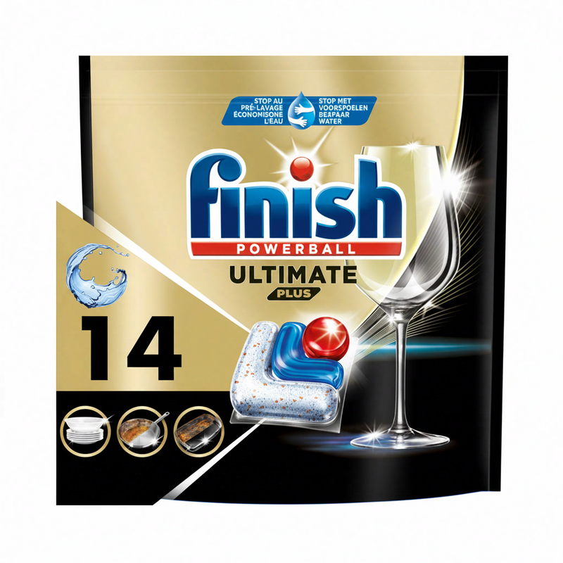 Finish Ultimate Plus All in 1 vaatwastabletten 14 tabletten standaardmaat
