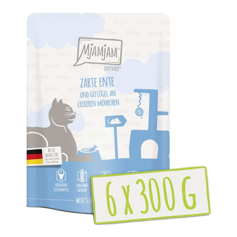 MjAMjAM - Quetschie - malse eend en gevogelte met smakelijke wortelen 300 g*6