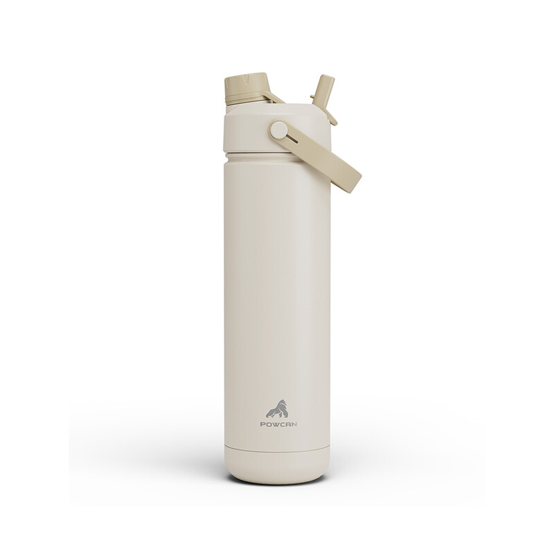 by Meoky 26oz Dual-Opening Sports Water Bottle with Carry Handle – Oatmeal
