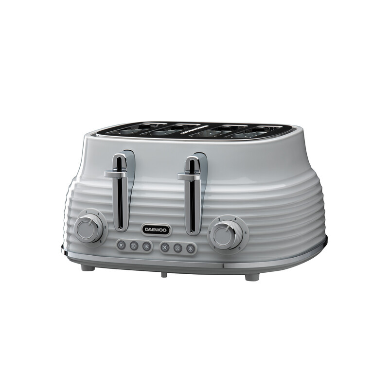Sienna 4 Slice Retro Toaster, Wide Slots, Grey - SDA2484GE