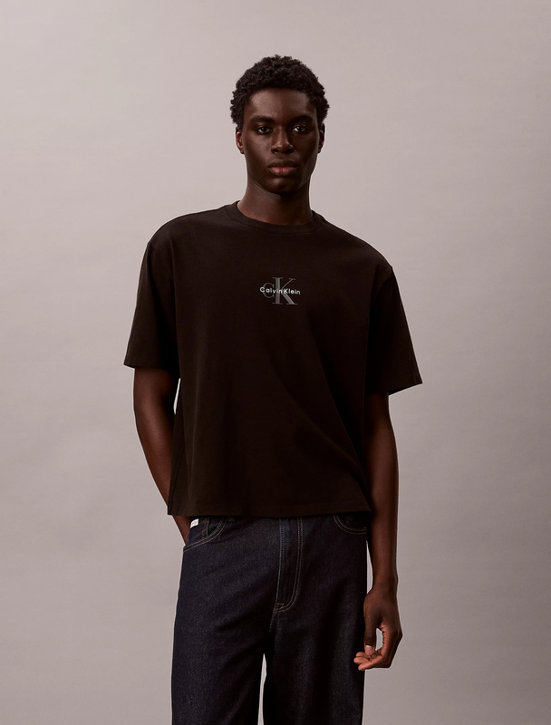 Calvin Klein Relaxed Monogram T-Shirt - Black