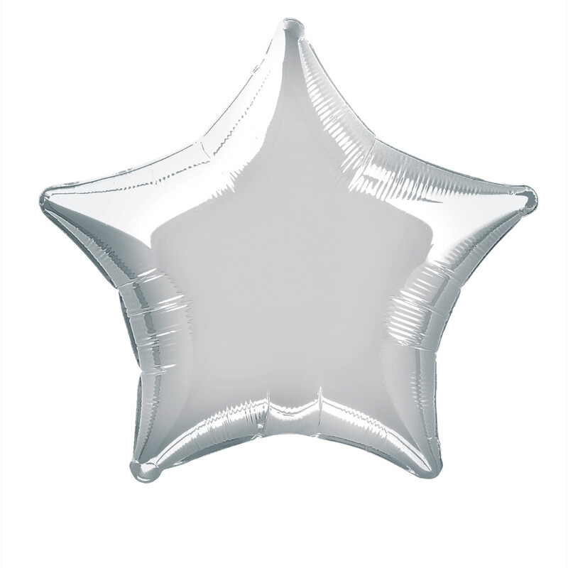 Unique Star Foil Balloon, Silver, 50cm