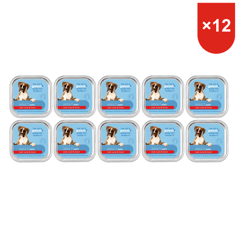 g'woon Cup de foie de bœuf pour chien 150 g * 12