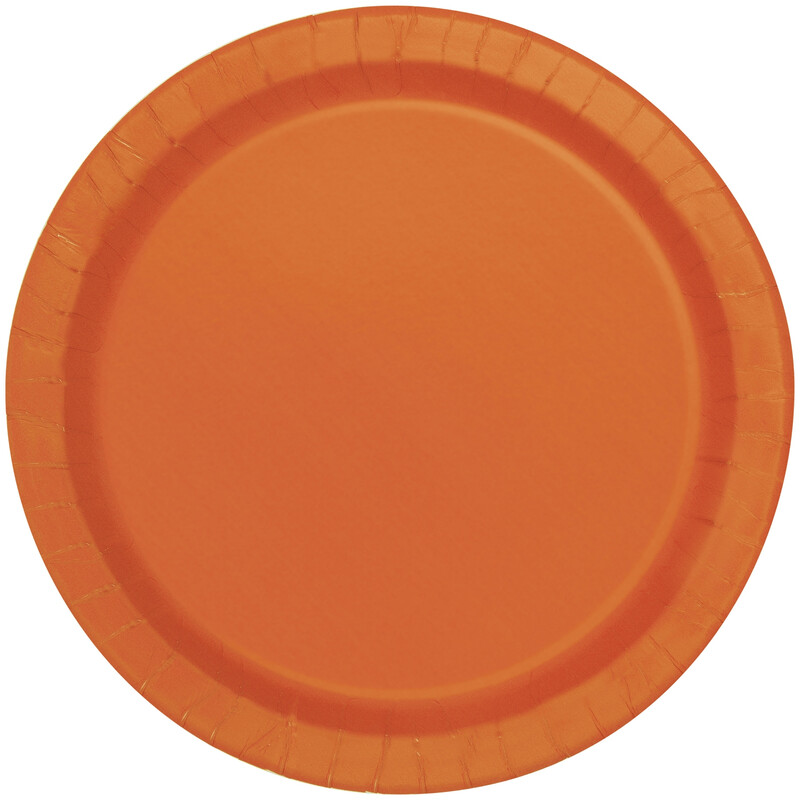 9-Inch Pumpkin Orange Round Dinner Plates, Pack of 8