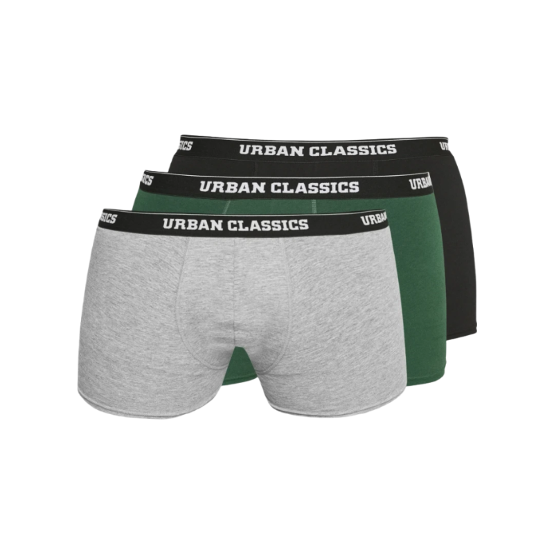 Urban Classics Boxerbroekjes 3-pack ondergoed - onderdelen grijs/donkergroen/zwart M