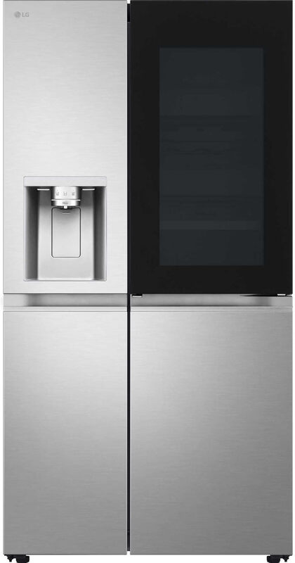 LG InstaView™ GSXE90BSAD American Style Smart Fridge Freezer - Brushed Steel - D Rated