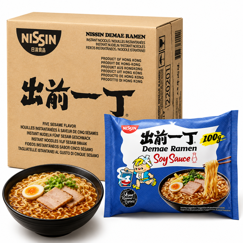 NISSIN instant Demae noedels zak Tokio soja 30 x 100g 1 doos