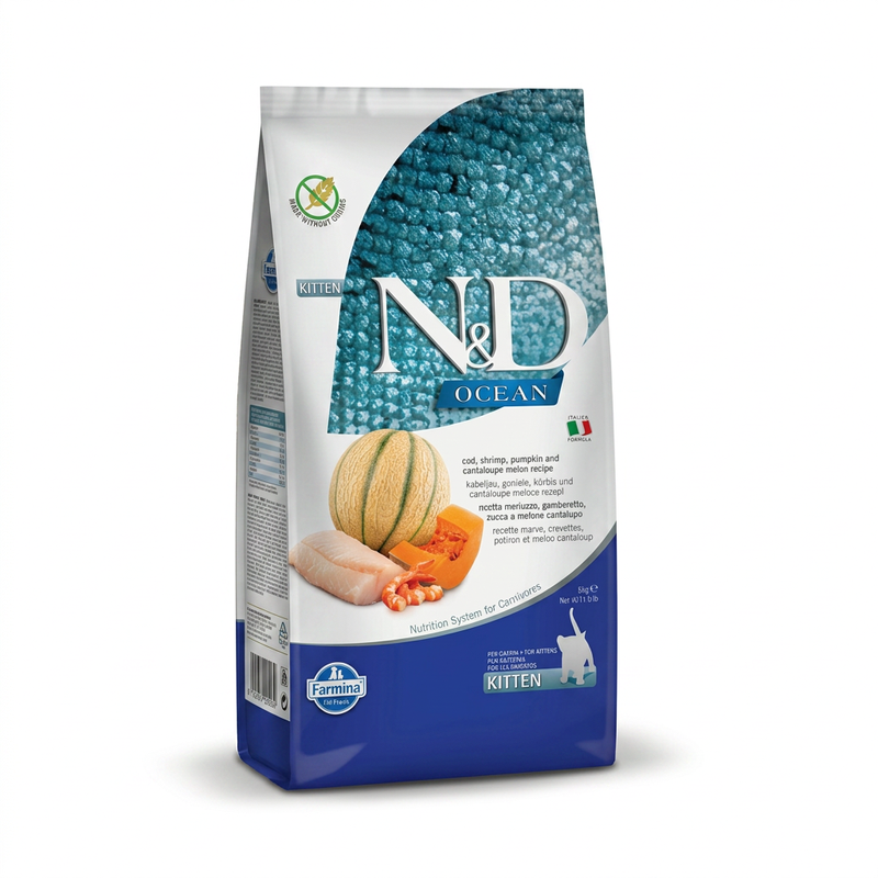 Farmina N&D Ocean Kattenvoer voor Welpen Kabeljauw 5 kg