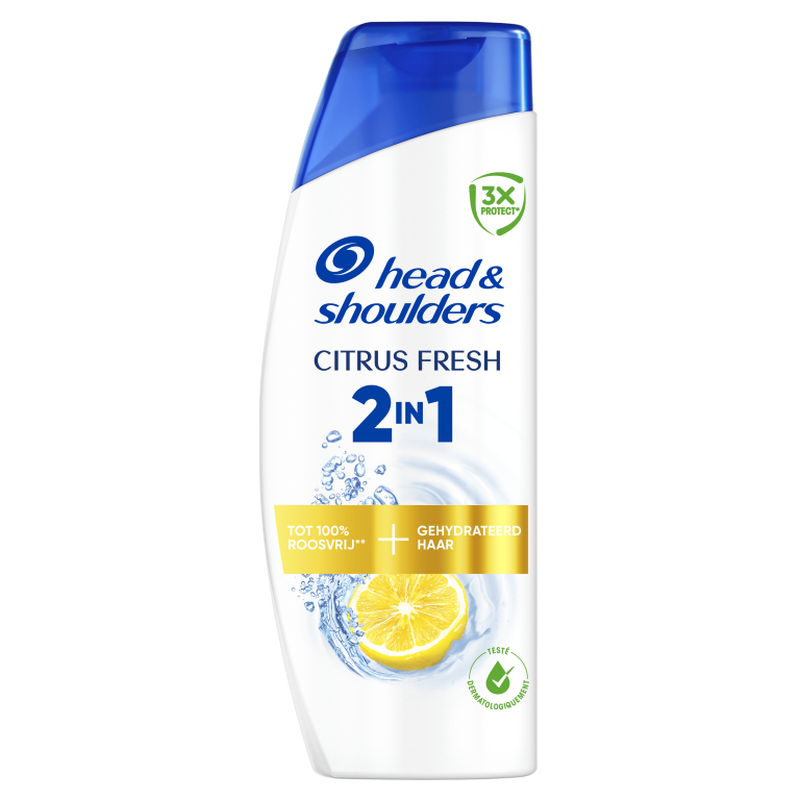 HEAD&SHOULDERS Shampooing 2 en 1 Fraîcheur Agrumes Shampooing et Après-shampooing Antipelliculaire 250 ml