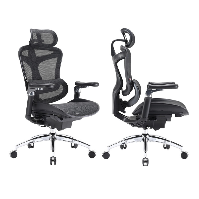 Sihoo Doro C300 Pro ergonomischer Bürostuhl mit ultraweichen 6D-Armlehnen, dynamischer Lordosenstütze, Sitztiefeverstellung und verstellbarer Rückenlehne – Schreibtischstuhl fürs Homeoffice (Schwarz)