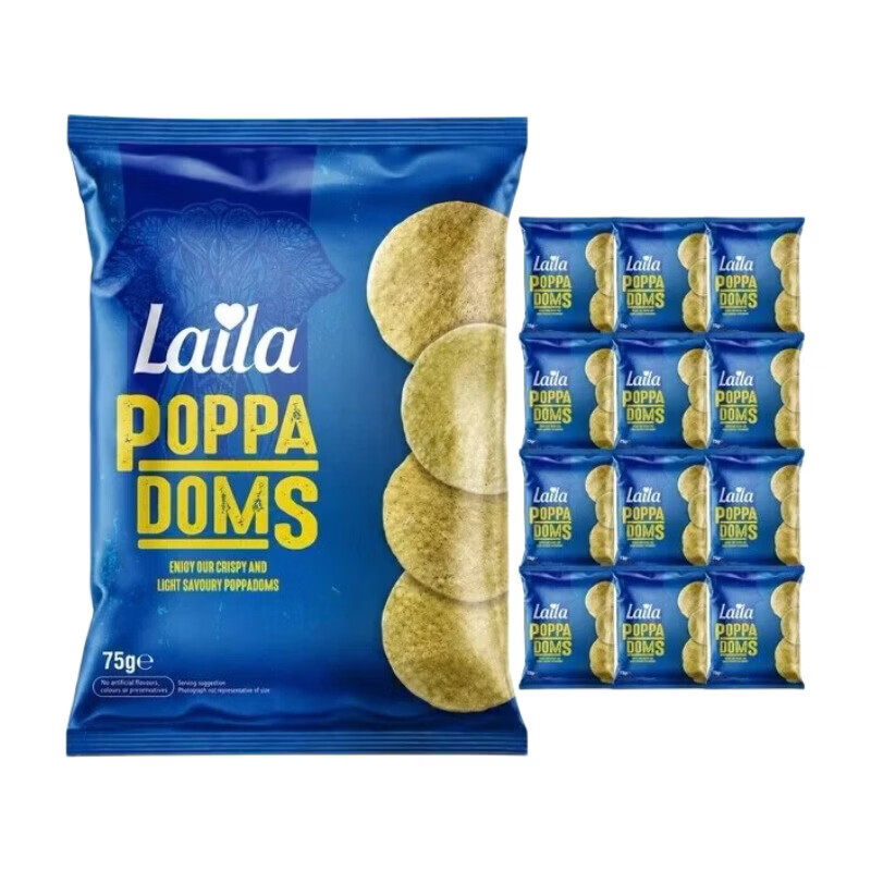 Laila Poppadoms Plain 12x75g