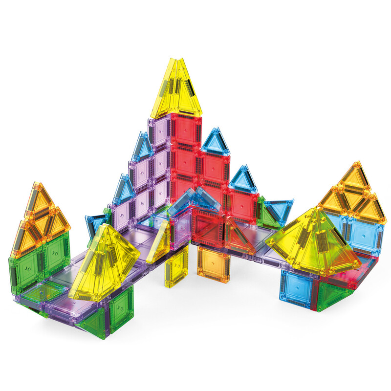 Ensemble de construction créatif pour débutants avec tuiles magnétiques 76 pièces Tokky, conception transparente et éblouissante, conception magnétique stable, éveil éducatif STEAM, matériau ABS sûr, emballage en boîte de couleur CLM05