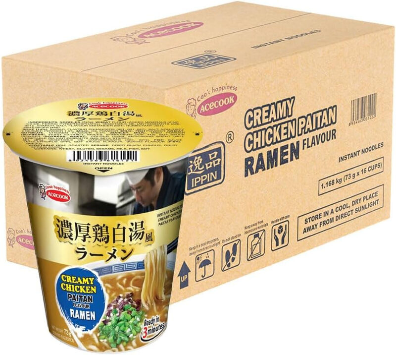 ACECOOK IPPIN INST NOODLES IN CUP CREAMY CHICKEN PAITAN FLVR 16/73G