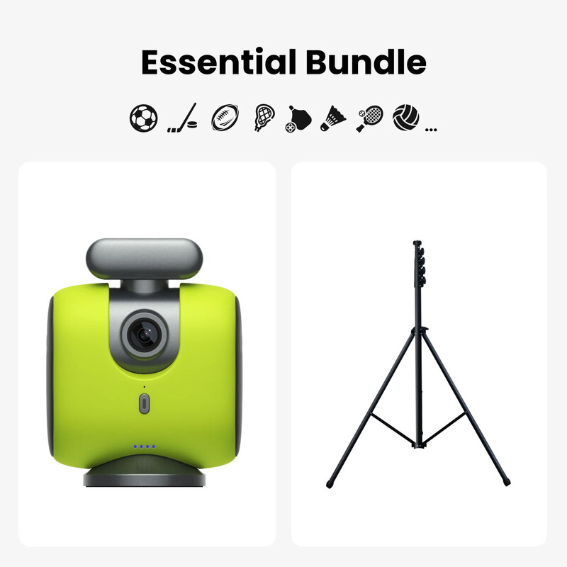 [IFA 2026 Gebruikt Model] XbotGo Essential Bundel Chameleon AI Team Sport Actiecamera 4K 60 FPS met NT4 13 ft Statief - Automatische Tracking Voetbal en Basketbal, Handsfree Actiecamera voor Sport, Live Streaming, Geen Abonnement, met iOS & Android (Citro