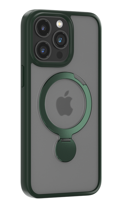 Joy Shark Magnetic Phone Case With Rotating Bracket - iPhone15 Plus - Navy Green