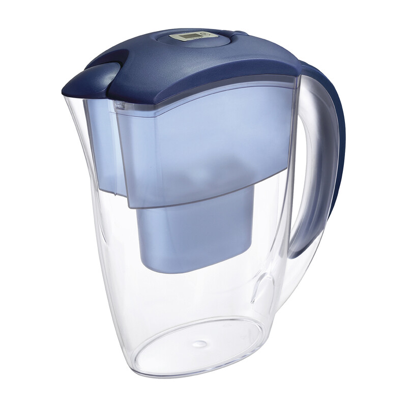 Water Filter Pitcher 2.4L with Electronic Timer, Removes Chlorine, Limescale & Heavy