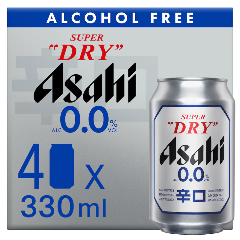 Asahi Non-Alcohol Beer 4X330ml Can 0.0%