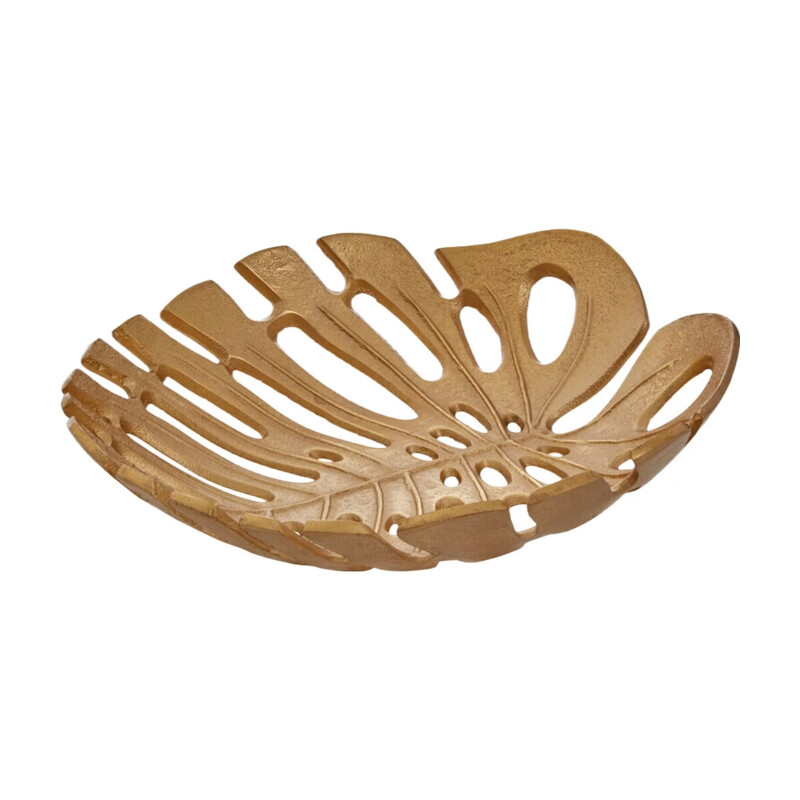 Premier Housewares Prato Monstera Blatt-Serviervielle, groß, goldfarben