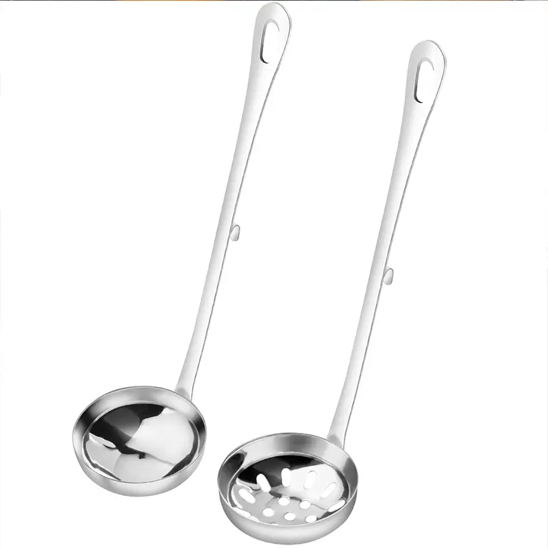 Set of 2 - Hotpot Ladle Stainless Steel Soup Ladle Leaky Spoon