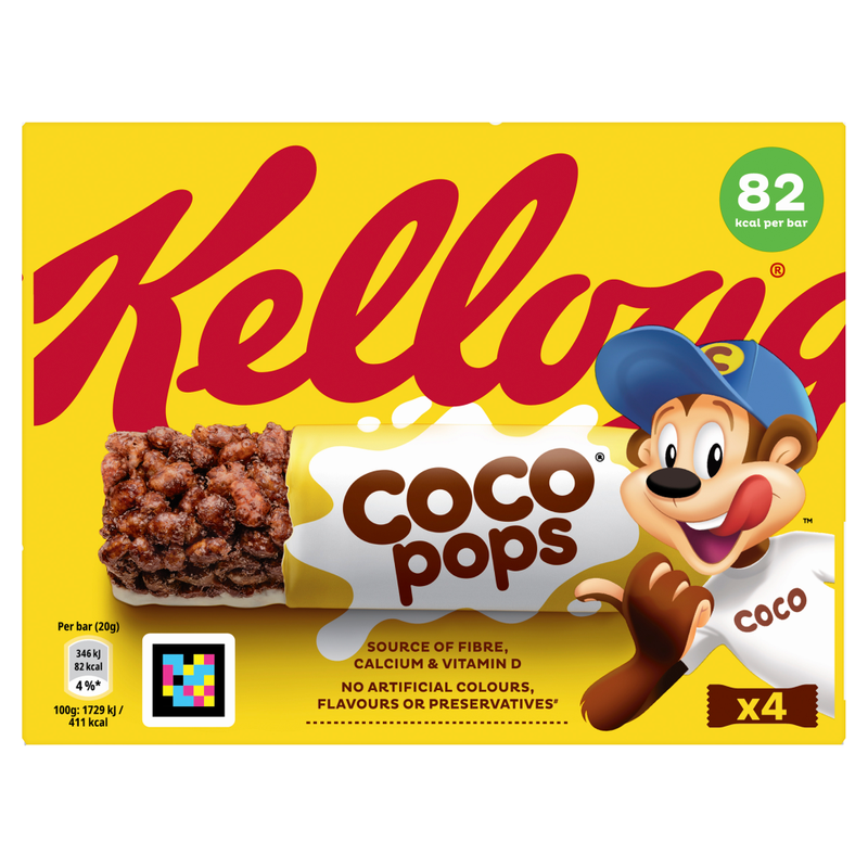 Coco Pops Chocolate Breakfast Cereal Bars 4 x 20g