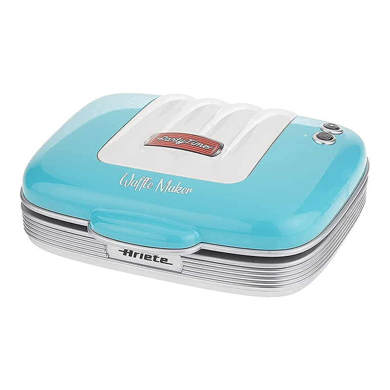 Ariete Waffeleisen 1973/01 im Retro-Design, hellblau – Perfekt für knusprige Waffeln zum Frühstück oder Dessert.