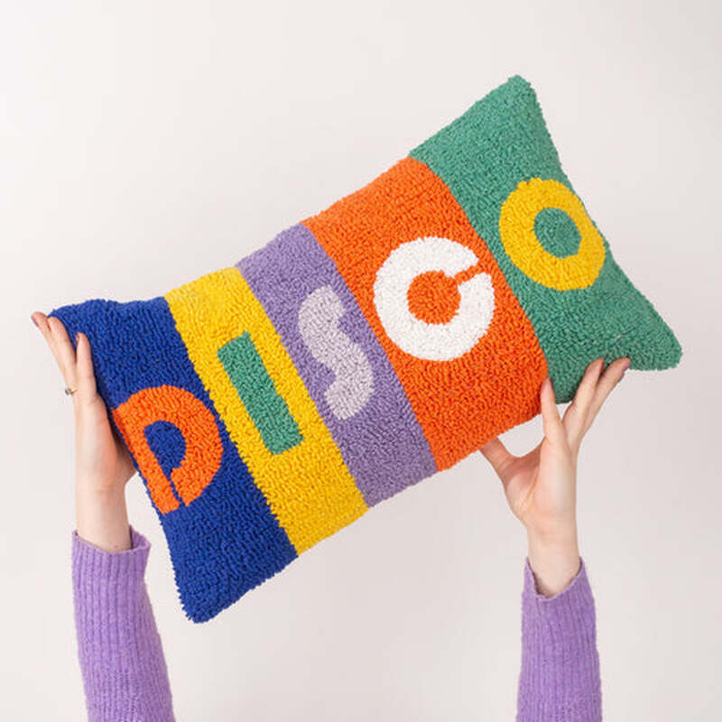 Cushion Disco Rectangle Knitted Multicoloured 30x50cm