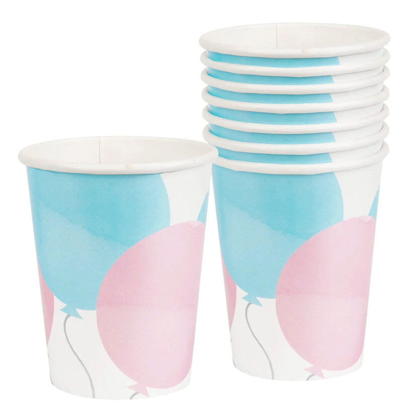 Unique Paper Cups, Gender Reveal, 266ml, 8 pack