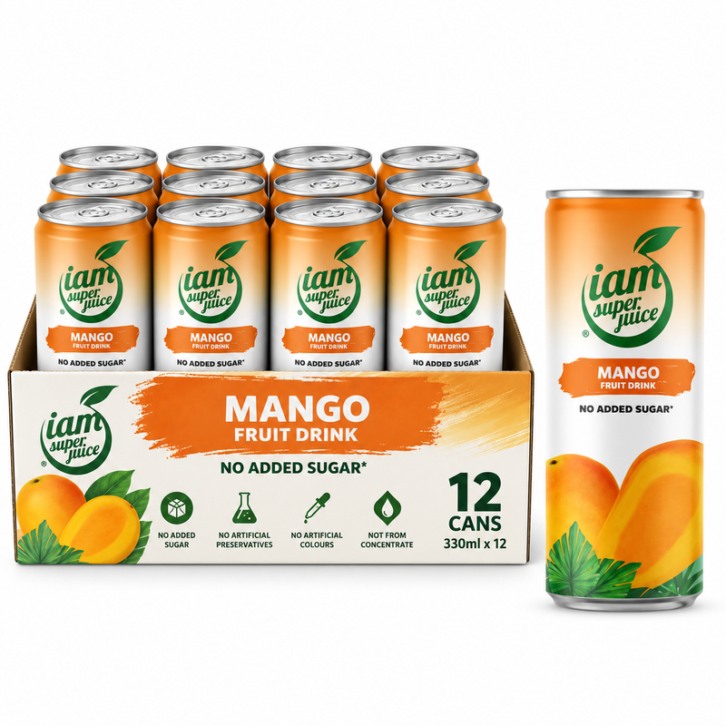 I am Super Juice mangodrank, zonder toegevoegde suikers 330 ml * 12 (doos)