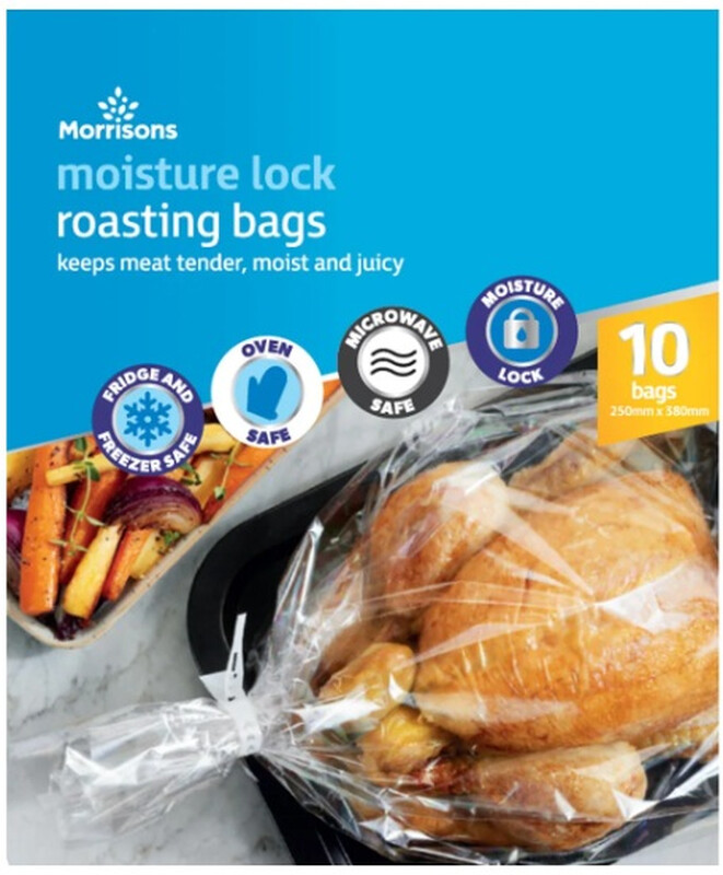 Morrisons Food Storage Bags: Multipack of 10 Microwave & Roasting Bags for Easy Cooking and Meal Prep