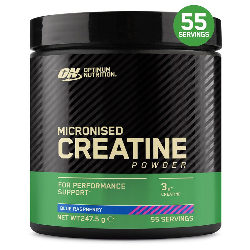 Optimum Nutrition Geschmackvolles, mikronisiertes Kreatinpulver - 247,5 g - Blaue Himbeere