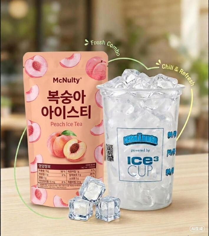 McNulty Pfirsich Eistee 190 ml mit Eisbecher