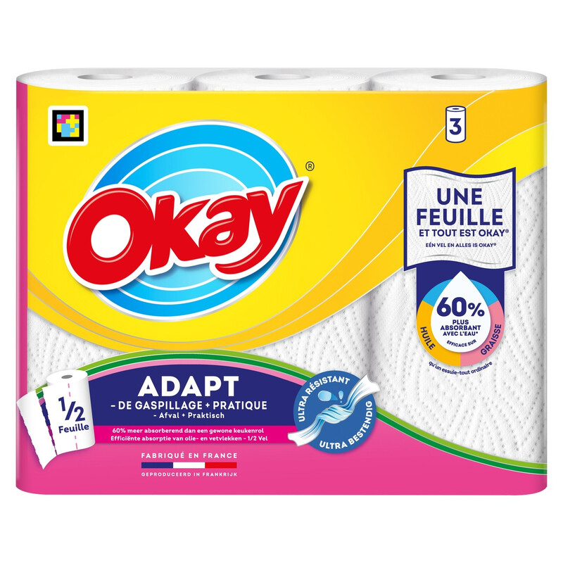 Essuie tout Adapt Okay Les 3 Rouleaux - vue 1