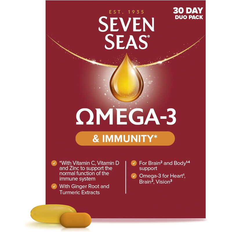 Seven Seas Omega-3 Fish Immune Support Oil Capsules With Vitamin D - 30 Capsules