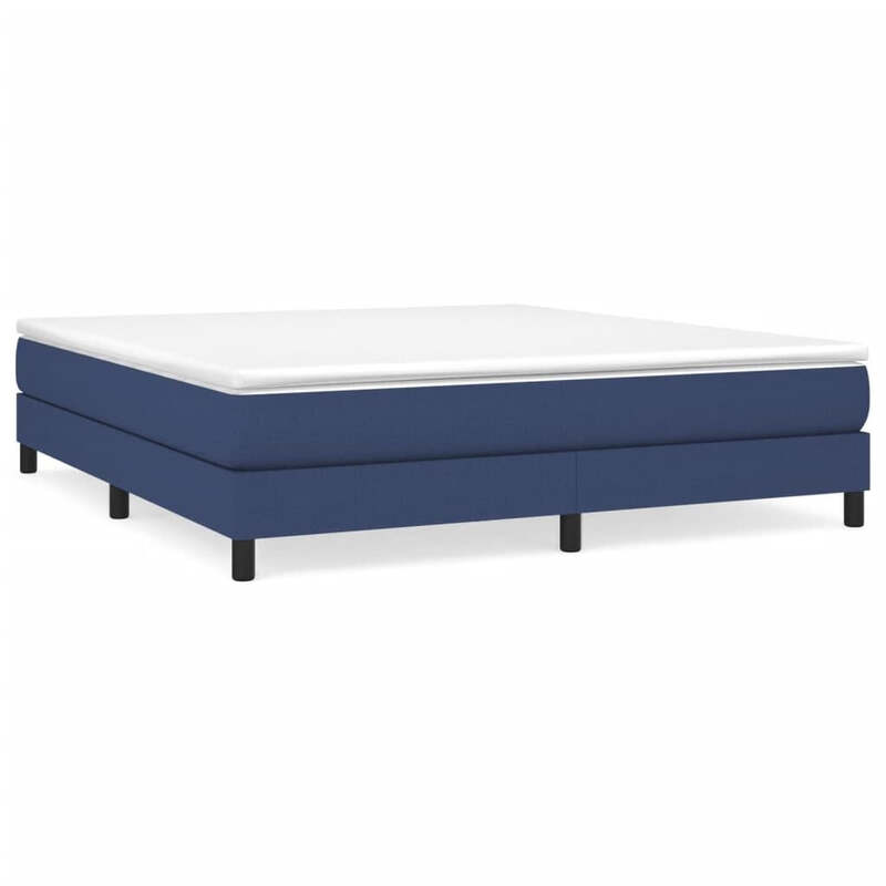 vidaXL Boxspringbett-Rahmen, 180x200 cm, Blaues Gewebe, Integrierte Latten, Matratze nicht enthalten
