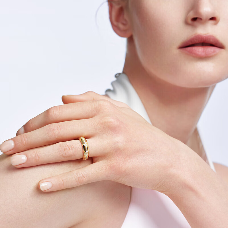 Ring Lumine Zilver Kleur Geel 1 Lijn Synthetische Diamant 55