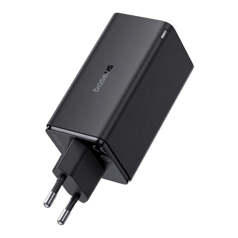 Baseus GaN6 Pro 65W Schnellladegerät Stellar Schwarz: Galliumnitrid Technologie, 2x USB-C + 2x USB-A, ideal für iPhone 18 Serie