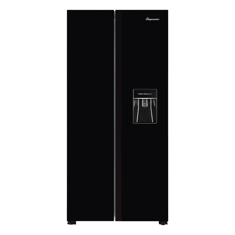Fridgemaster American Fridge Freezer - Black, 440L, Non-Plumbed, Total No Frost, E Rated, MS83430DEB