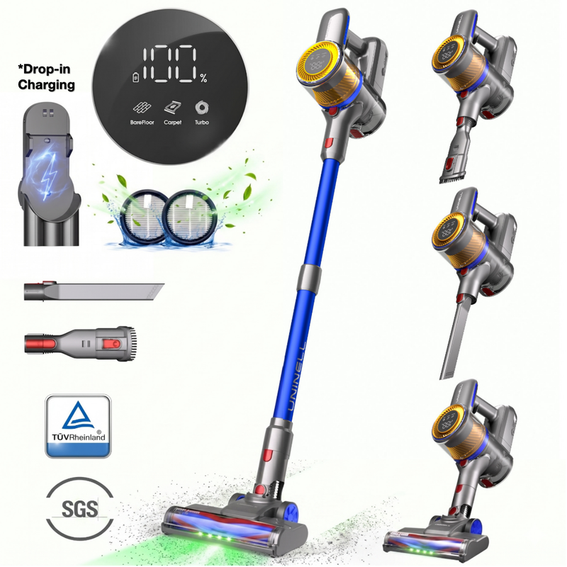 Monsga Green Uninell Home Uv1 Cordless Vacuum Cleaner,45000Pa/450W Vacuum Cleaners For Home With 60Mins Runtime,Lightweight Anti-Tangle Stick Vacuum,Wall-Mount Charging,Vacuum Cordless With Attachments For Pet Hair,9.45"L X 8.27"W X 44.09"H, 1 Unit