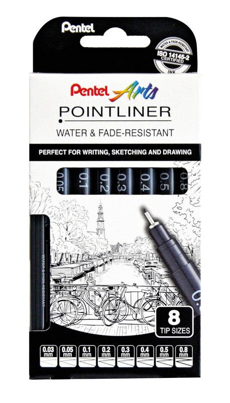 Pointliner Black Pack of 8
