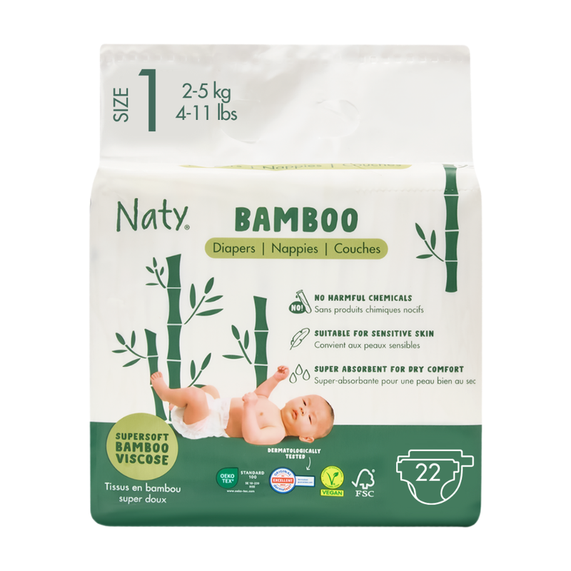 Bamboo Nappies Size 1 22 Pack