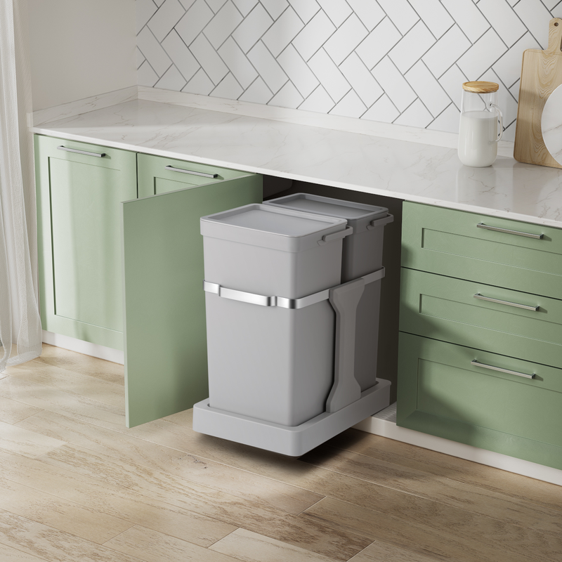 Eko Deco Duo Pull Out Recycling Bin - 35L (20+15L) - Matt Grey
