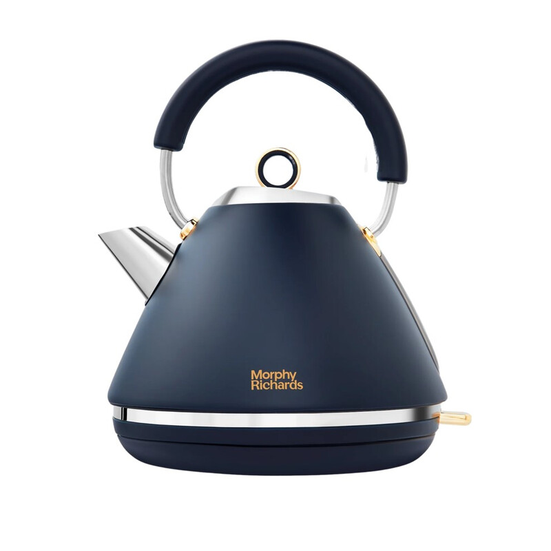 Accents Gold Pyramid Traditional Kettle, Rapid Boil, 1.5L, Navy Blue - 102045
