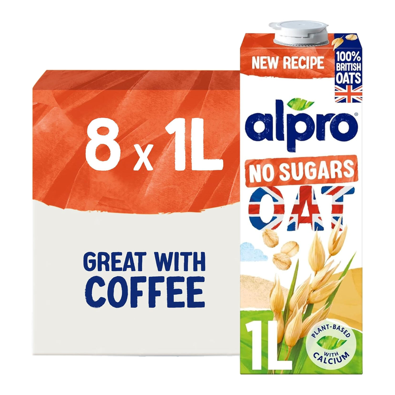 Alpro Oat No Sugars Long Life Drink 8 x 1L